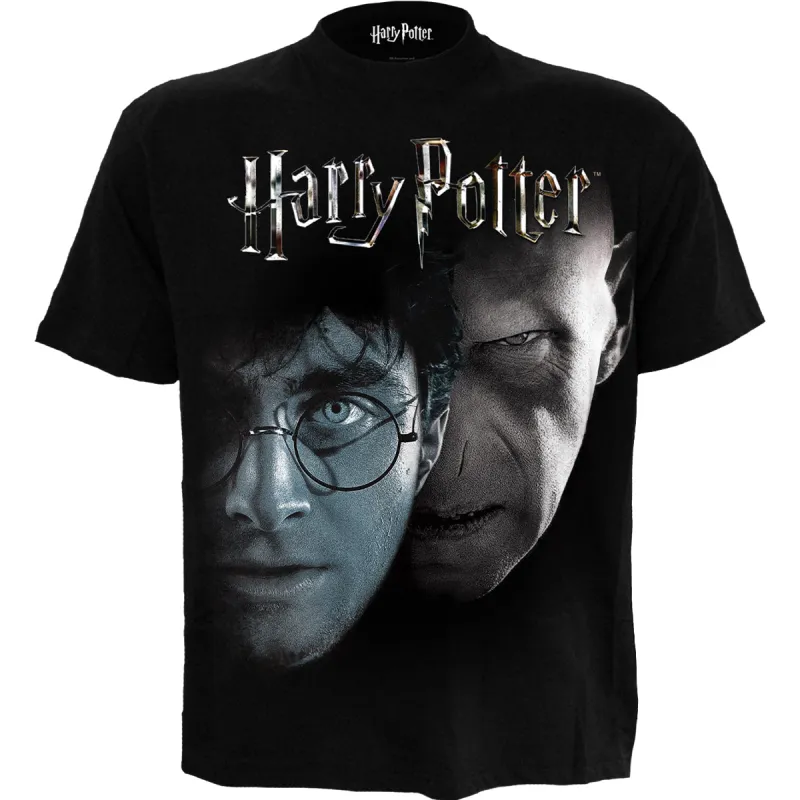 HARRY POTTER - SHADOW FACES - Front Print T-Shirt Black made by Spiral Direct