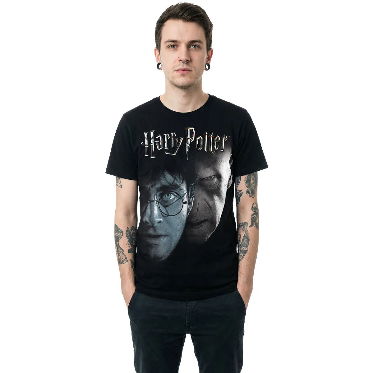 HARRY POTTER - SHADOW FACES - Front Print T-Shirt Black sold by Spiral Direct product image thumbnail 2