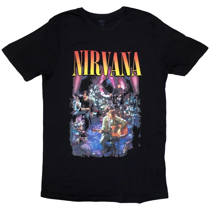 NIRVANA - UNPLUGGED PHOTO - Ladies T-Shirt Black made by Spiral Direct