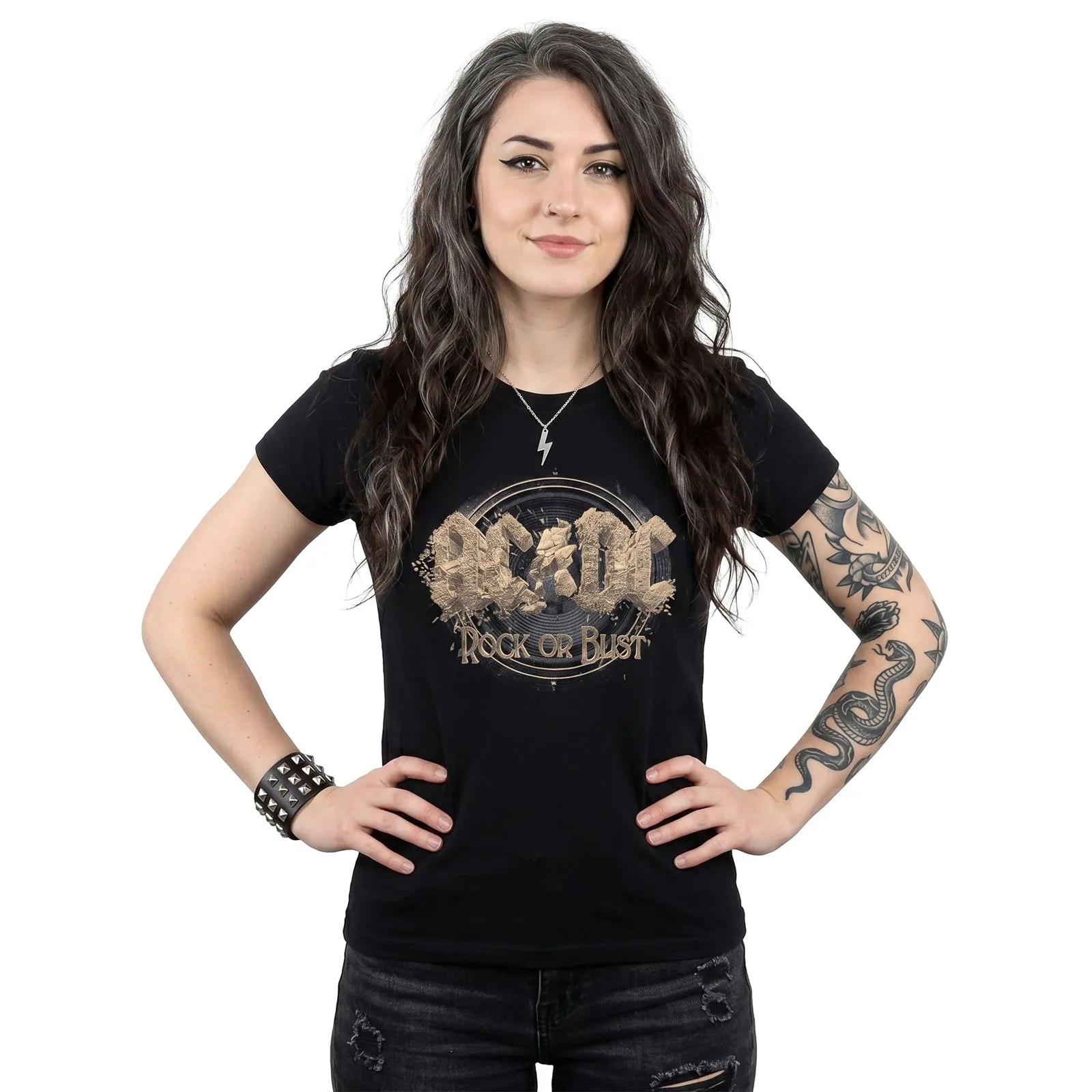 AC/DC - ROCK OR BUST - Ladies T-Shirt Black sold by Spiral Direct product image thumbnail 2