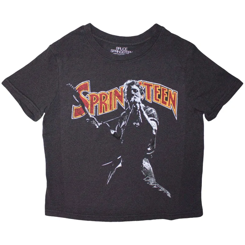 BRUCE SPRINGSTEEN - STAGE POSE - Crop Top Black made by Spiral Direct