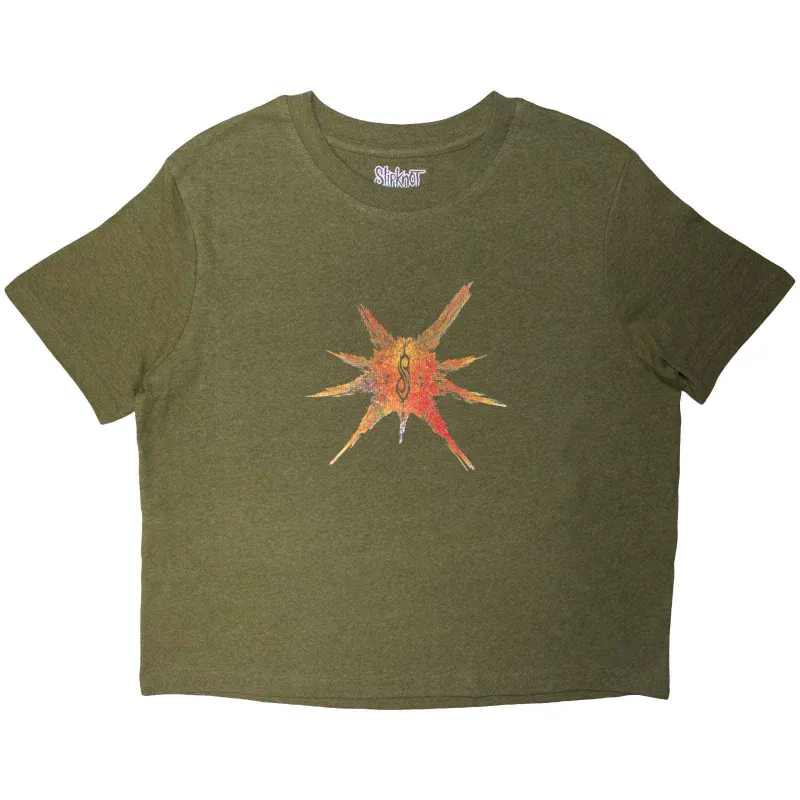 SLIPKNOT - THE END, SO FAR BAND FIGURES - Crop Top Green (Back Print) made by Spiral Direct