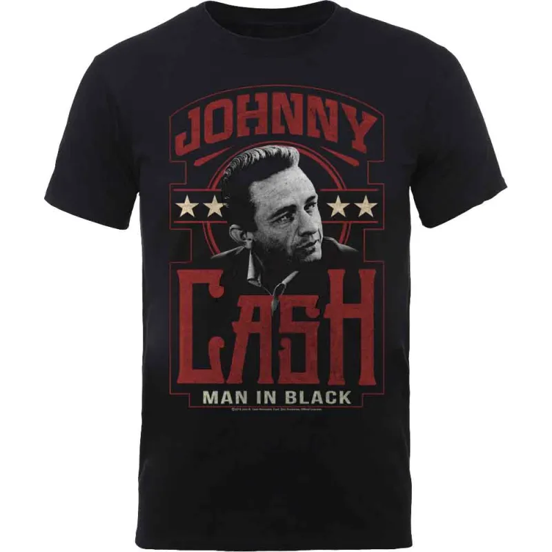 JOHNNY CASH - MAN IN BLACK - T-Shirt Black made by Spiral Direct