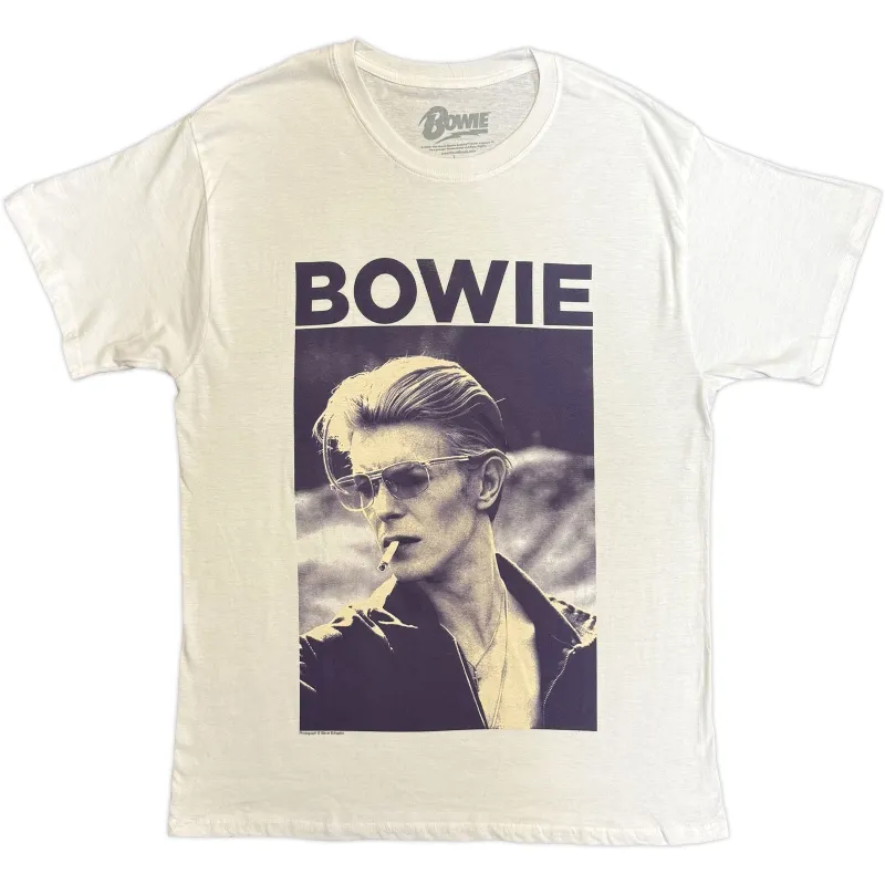 DAVID BOWIE - SMOKING - T-Shirt White made by Spiral Direct