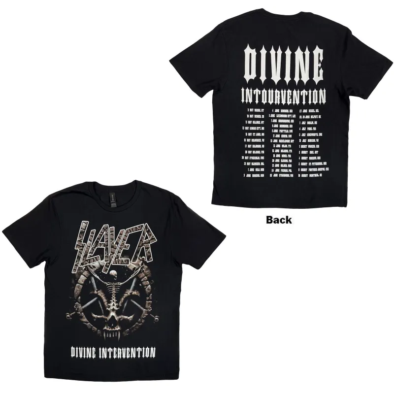 SLAYER - DIVINE INTERVENTION 2014 DATES - T-Shirt Black (Back Print) made by Spiral Direct
