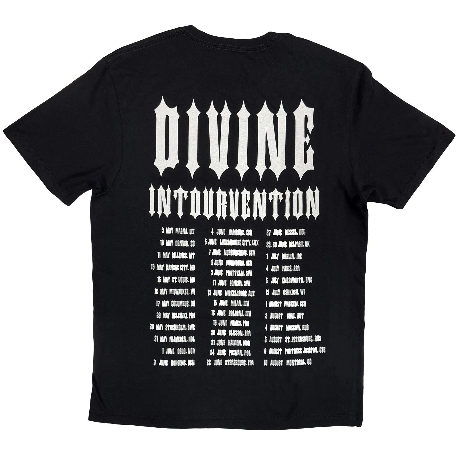 SLAYER - DIVINE INTERVENTION 2014 DATES - T-Shirt Black (Back Print) sold by Spiral Direct product image thumbnail 2
