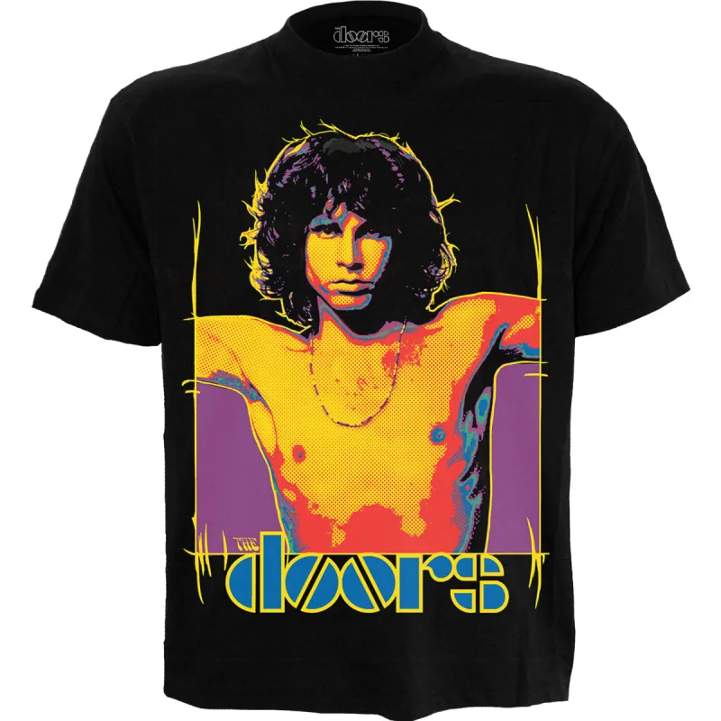THE DOORS - LIGHT MY FIRE - Front Print T-Shirt Black made by Spiral Direct