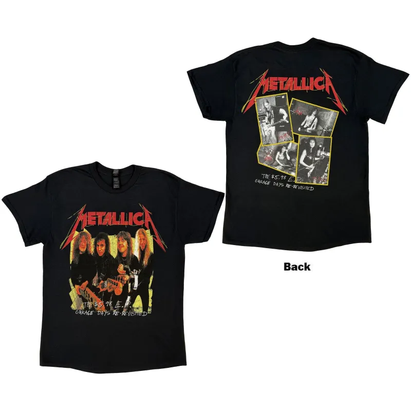 METALLICA - GARAGE PHOTO YELLOW - T-Shirt Black (Back Print) made by Spiral Direct