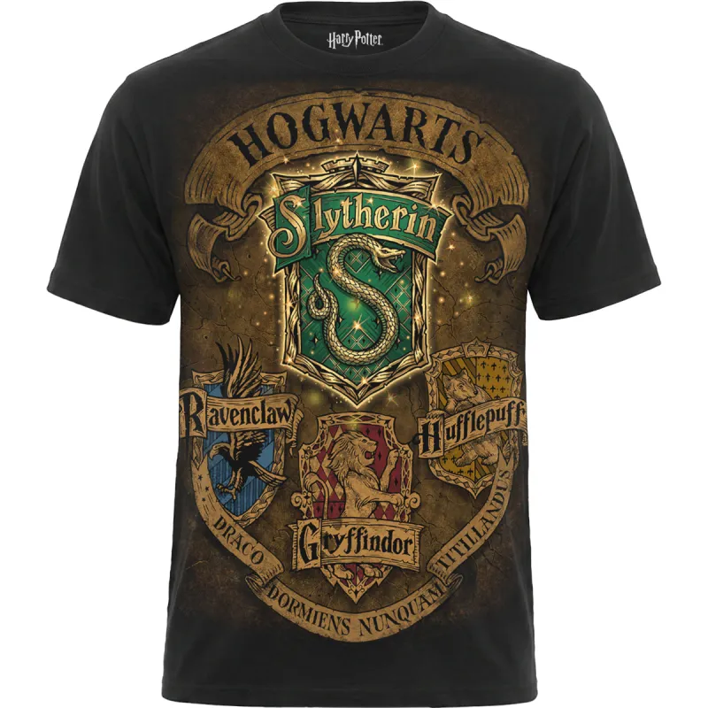 HARRY POTTER - SLYTHERIN CREST II - Front Print T-Shirt Black made by Spiral Direct