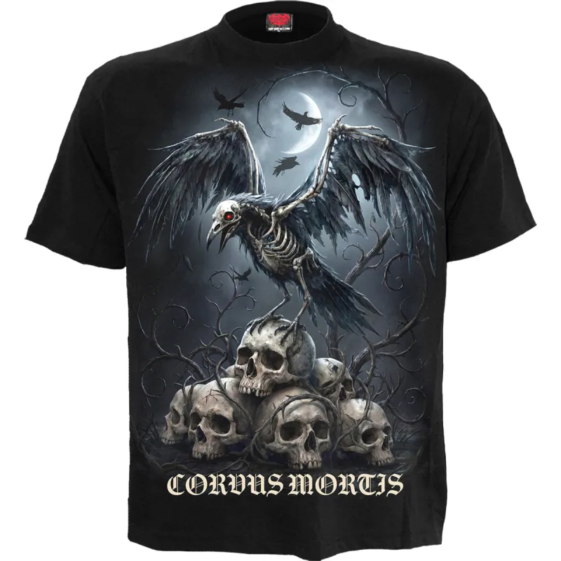 CORVUS MORTIS  - Front Print T-Shirt Black made by Spiral Direct
