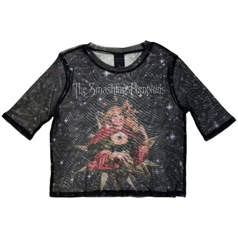 THE SMASHING PUMPKINS - MELLON COLLIE ART 3 - Ladies Crop Top Black made by Spiral Direct