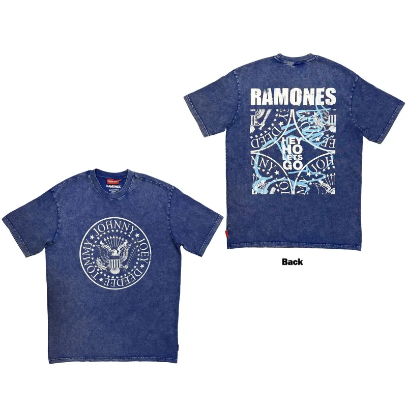 RAMONES - PRESIDENTIAL SEAL WASH - T-Shirt Blue made by Spiral Direct