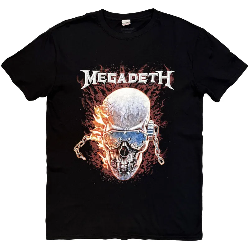 MEGADETH - VIC & FLAMES - T-Shirt Black made by Spiral Direct