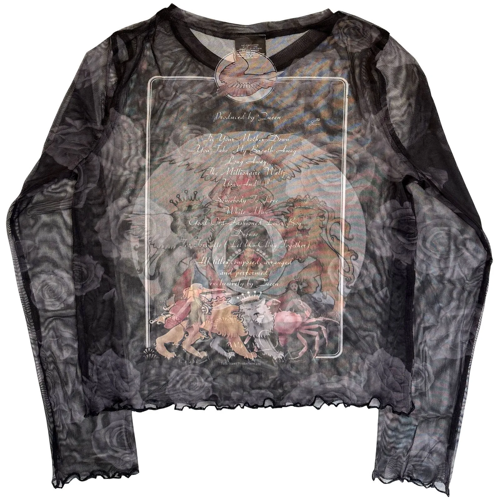 QUEEN - A DAY AT THE RACES - Ladies Long Sleeve Crop Top Black sold by Spiral Direct product image thumbnail 2