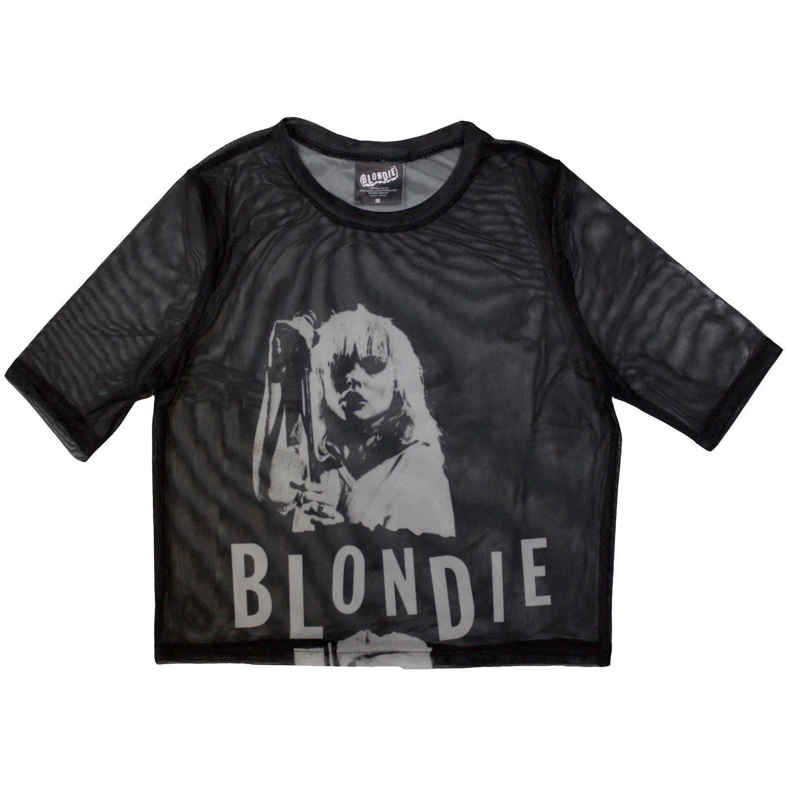 BLONDIE - MIC STAND - Ladies Crop Top Black sold by Spiral Direct