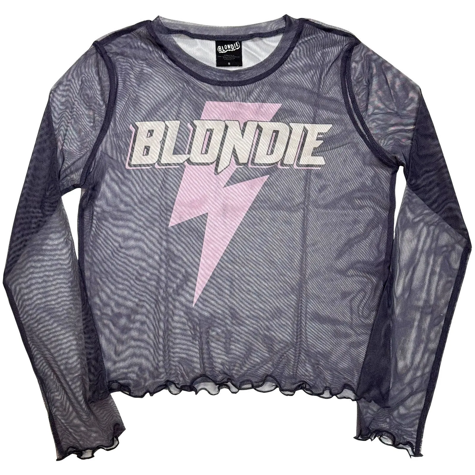 BLONDIE - LIGHTNING STRIKE - Ladies Long Sleeve Crop Top Purple sold by Spiral Direct