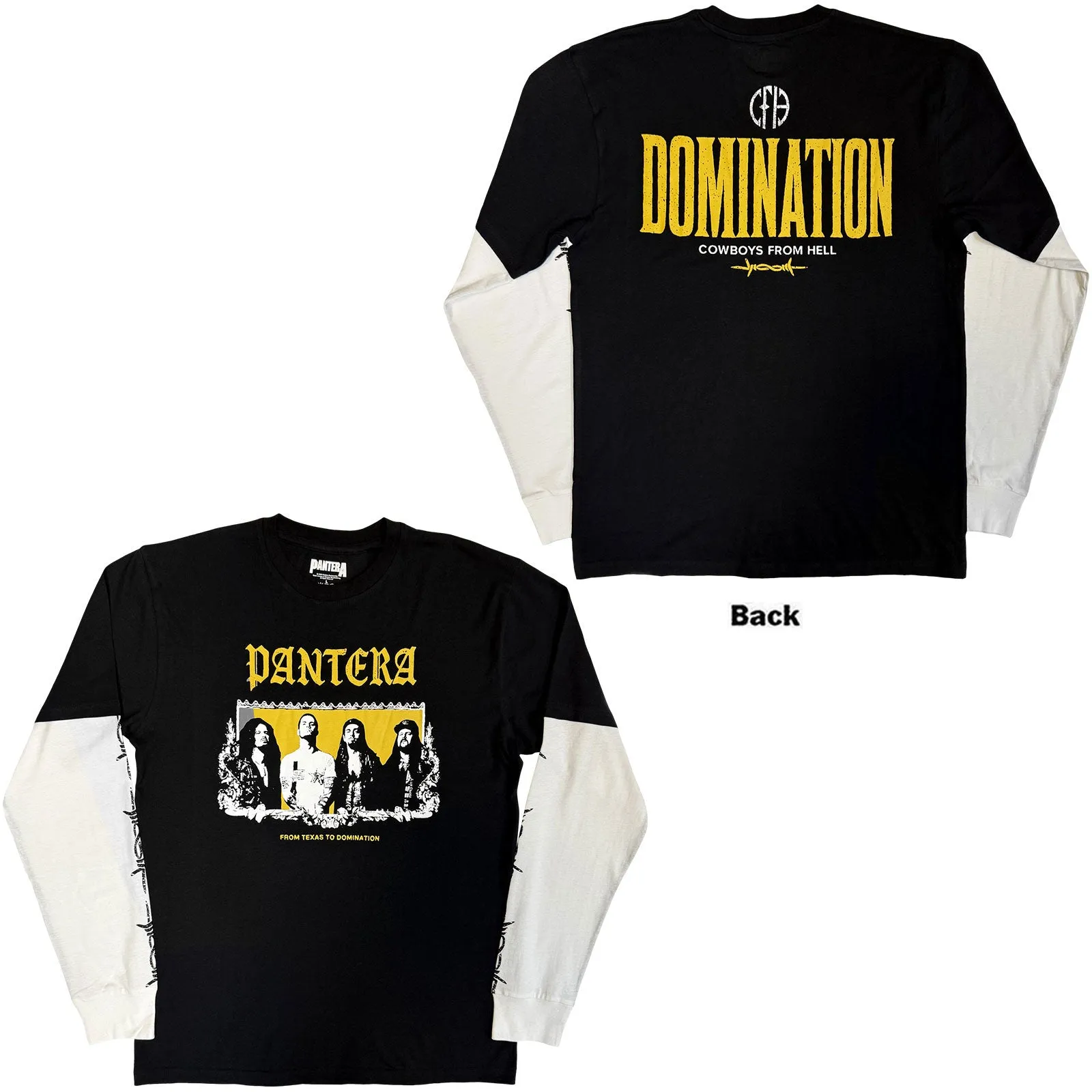 PANTERA - TEXAS TO DOMINATION - Layered Long Sleeve T-Shirt Multicolour sold by Spiral Direct product image thumbnail 3