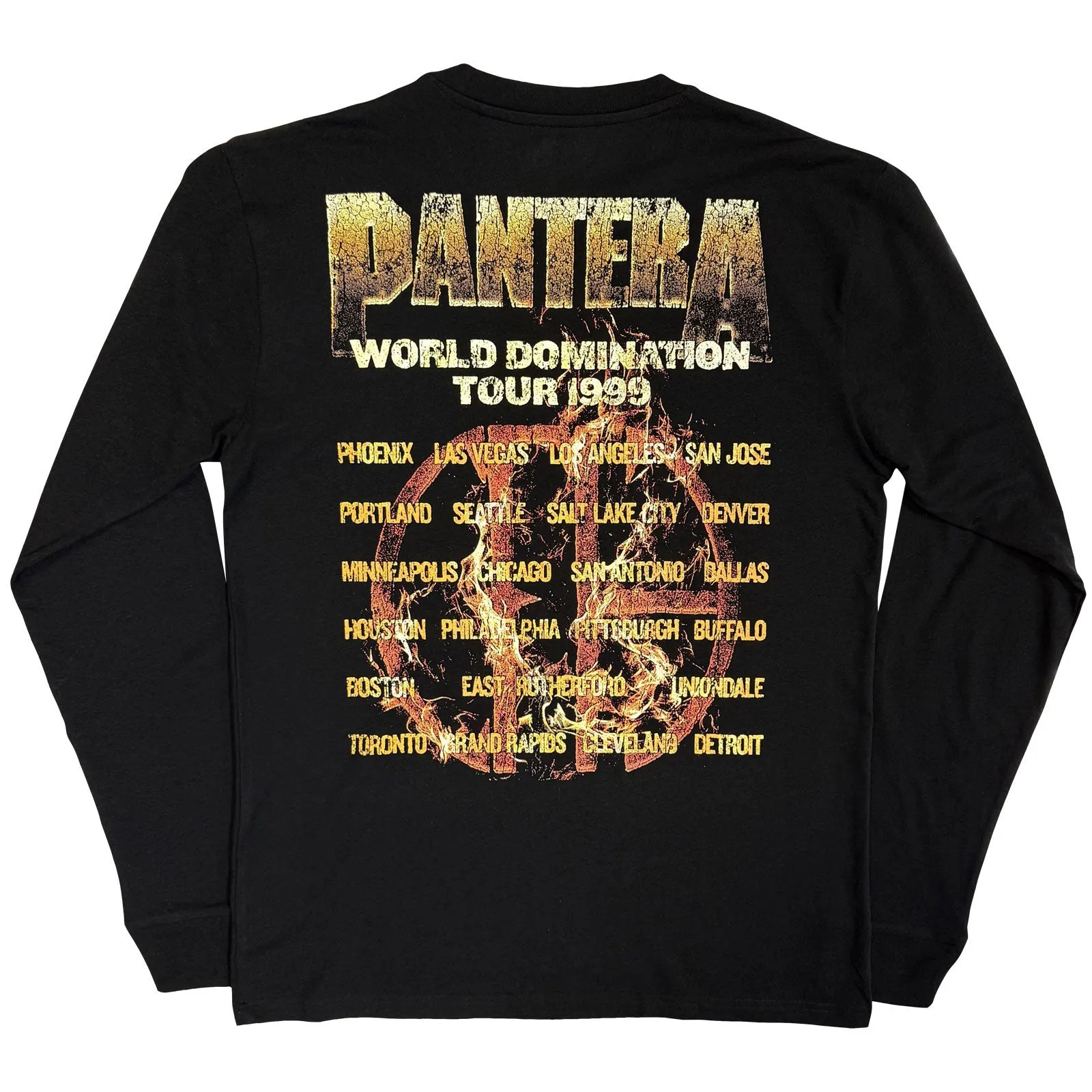 PANTERA - WORLD DOMINATION TOUR - Long Sleeve T-Shirt Black sold by Spiral Direct product image thumbnail 2