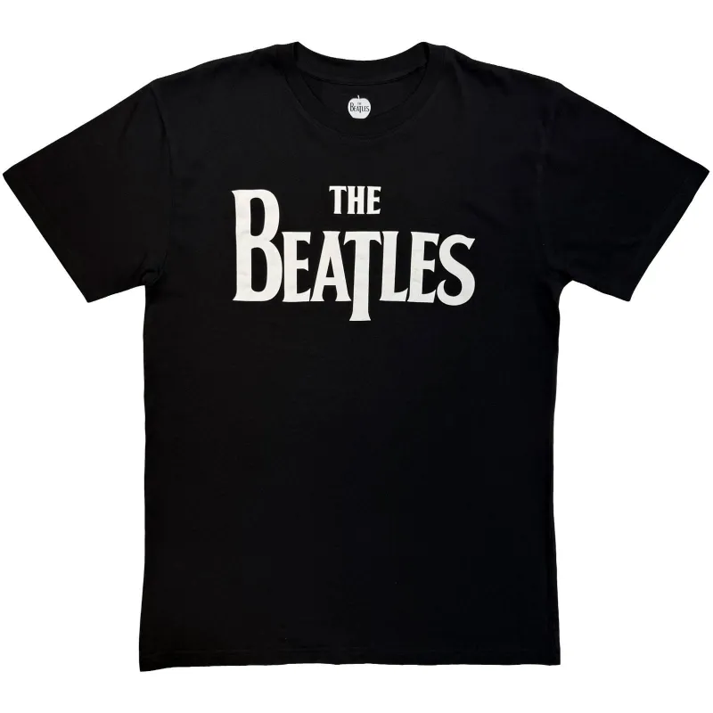 THE BEATLES - DROP T LOGO MONO - T-Shirt Black made by Spiral Direct