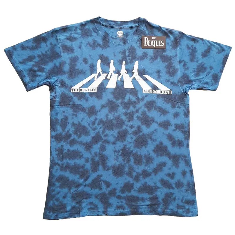 THE BEATLES - ABBEY ROAD CROSSING - T-Shirt Blue made by Spiral Direct