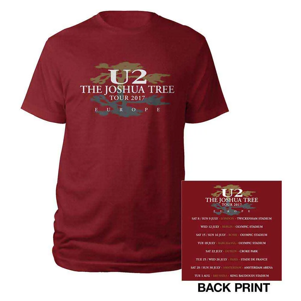 U2 - JOSHUA TREE 2017 - T-Shirt Red sold by Spiral Direct