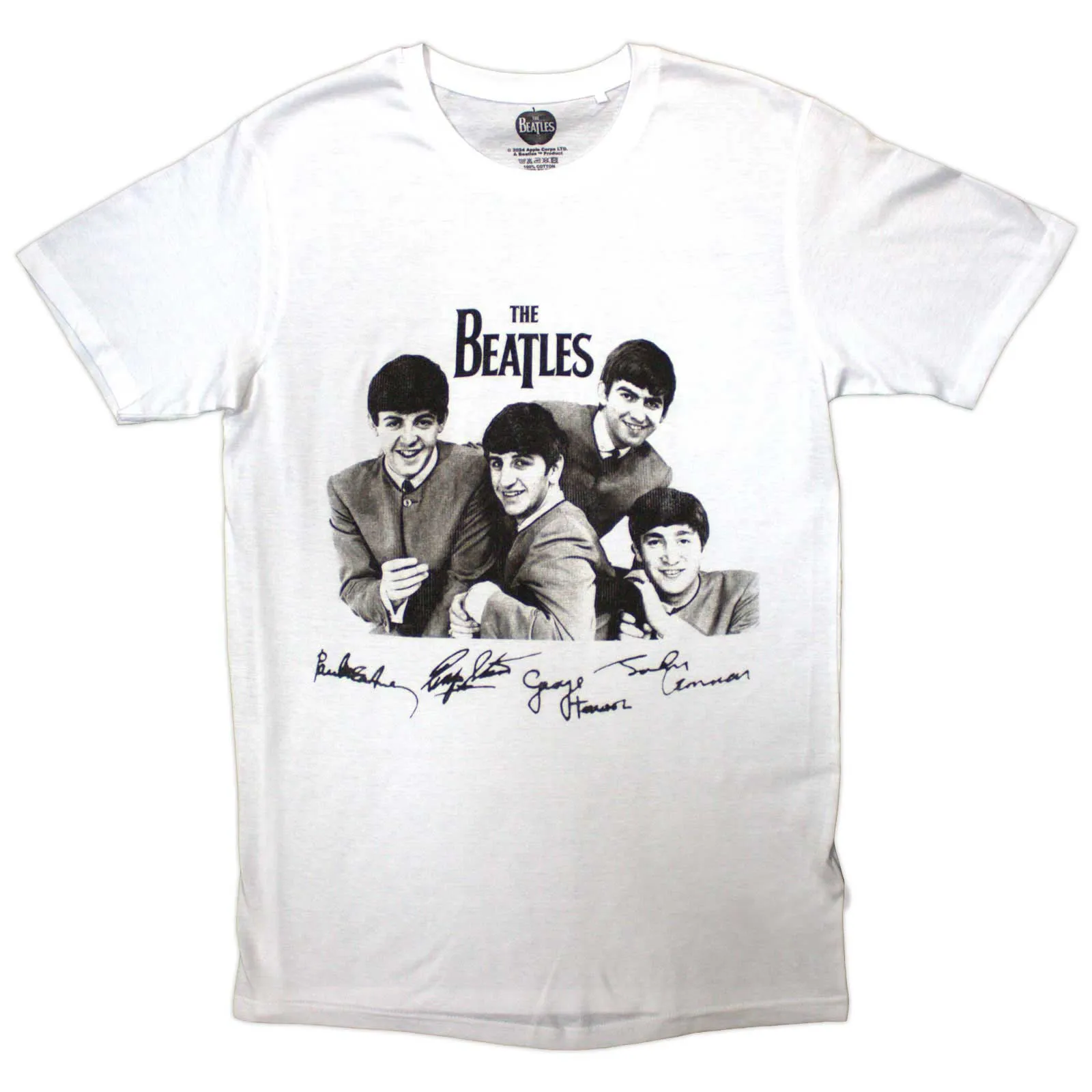 THE BEATLES - MOP TOPS & SIGNATURES - T-Shirt White sold by Spiral Direct