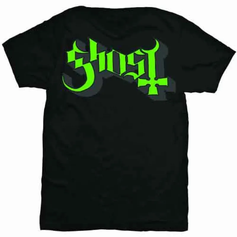 GHOST - GREEN/GREY KEYLINE LOGO - T-Shirt Black made by Spiral Direct