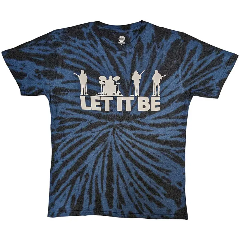 THE BEATLES - LET IT BE SILHOUETTE - T-Shirt Black made by Spiral Direct