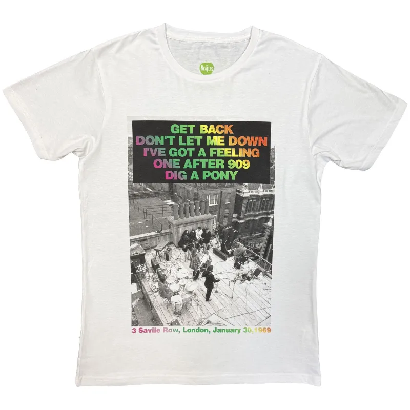 THE BEATLES - ROOFTOP SONGS GRADIENT - T-Shirt White made by Spiral Direct