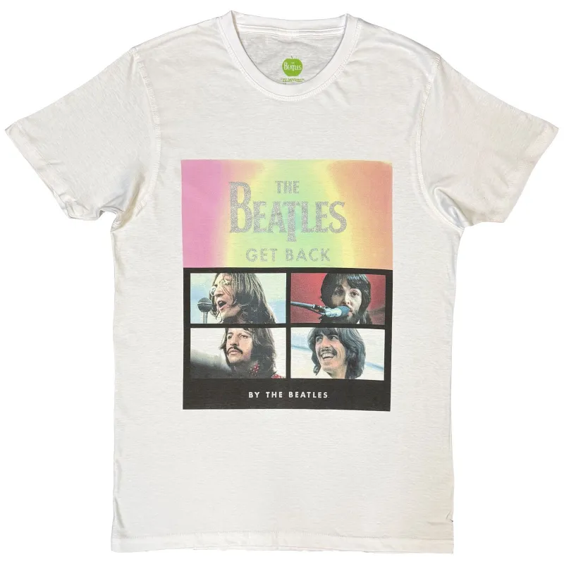THE BEATLES - ALBUM FACES GRADIENT SILVER PRINTING - T-Shirt White made by Spiral Direct