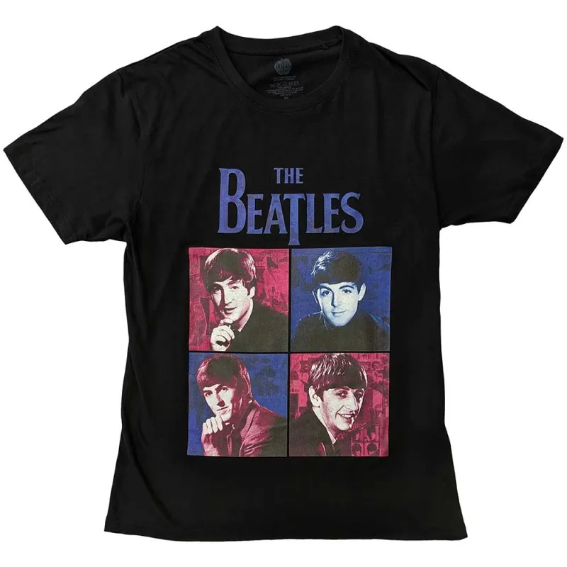 THE BEATLES - PORTRAITS - T-Shirt Black made by Spiral Direct
