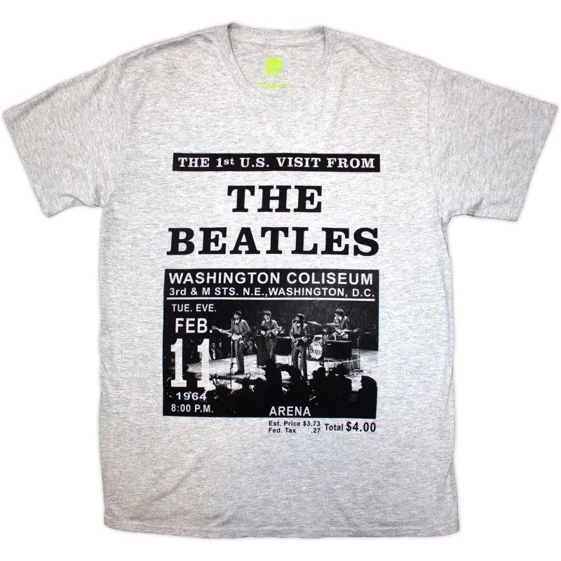 THE BEATLES - WASHINGTON '64 PROMO - T-Shirt Grey made by Spiral Direct