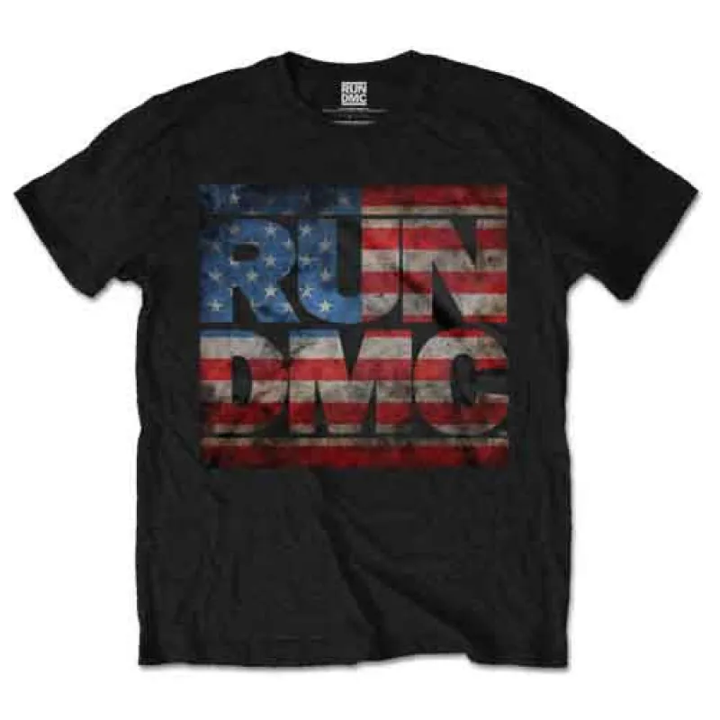 RUN DMC - AMERICANA LOGO - T-Shirt Black made by Spiral Direct