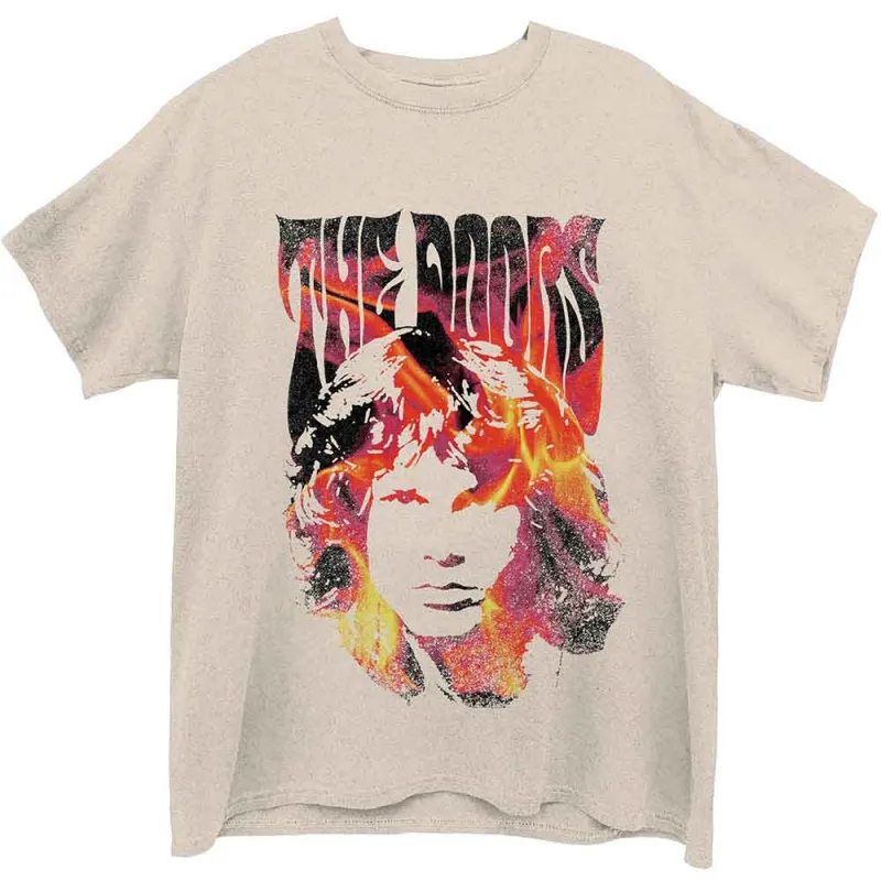 THE DOORS - JIM FACE FIRE - T-Shirt Neutral made by Spiral Direct