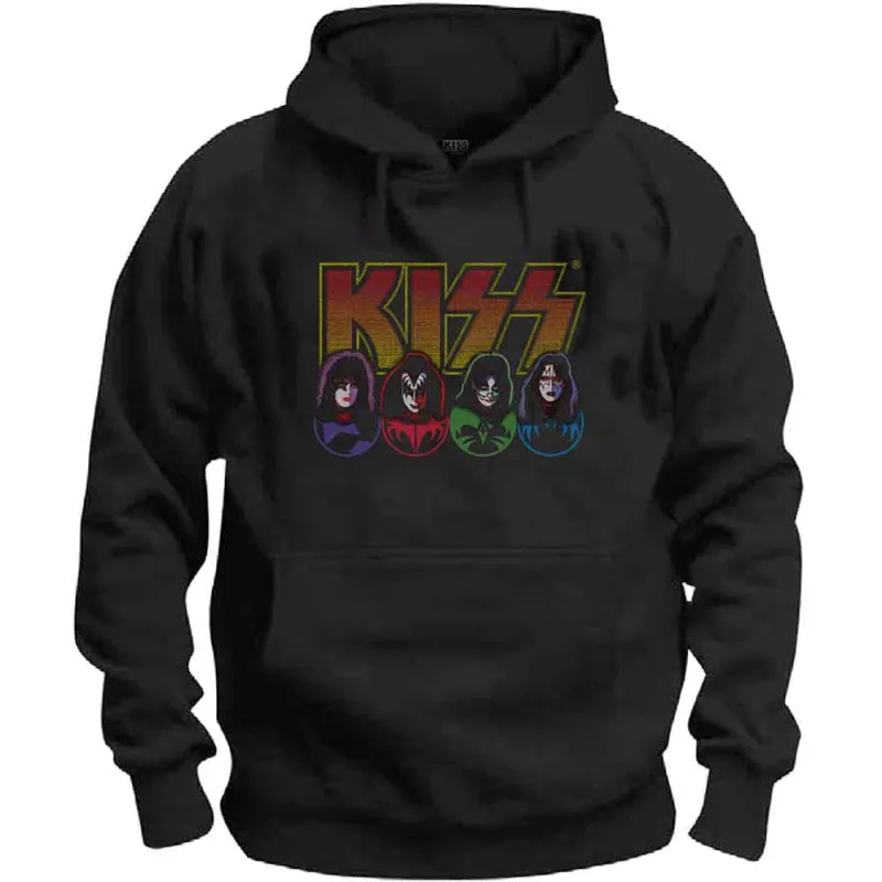 KISS - LOGO, FACES & ICONS - Pullover Hoodie Black made by Spiral Direct