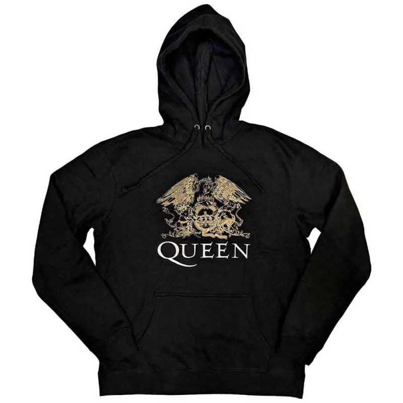 QUEEN - CREST - Pullover Hoodie Black made by Spiral Direct