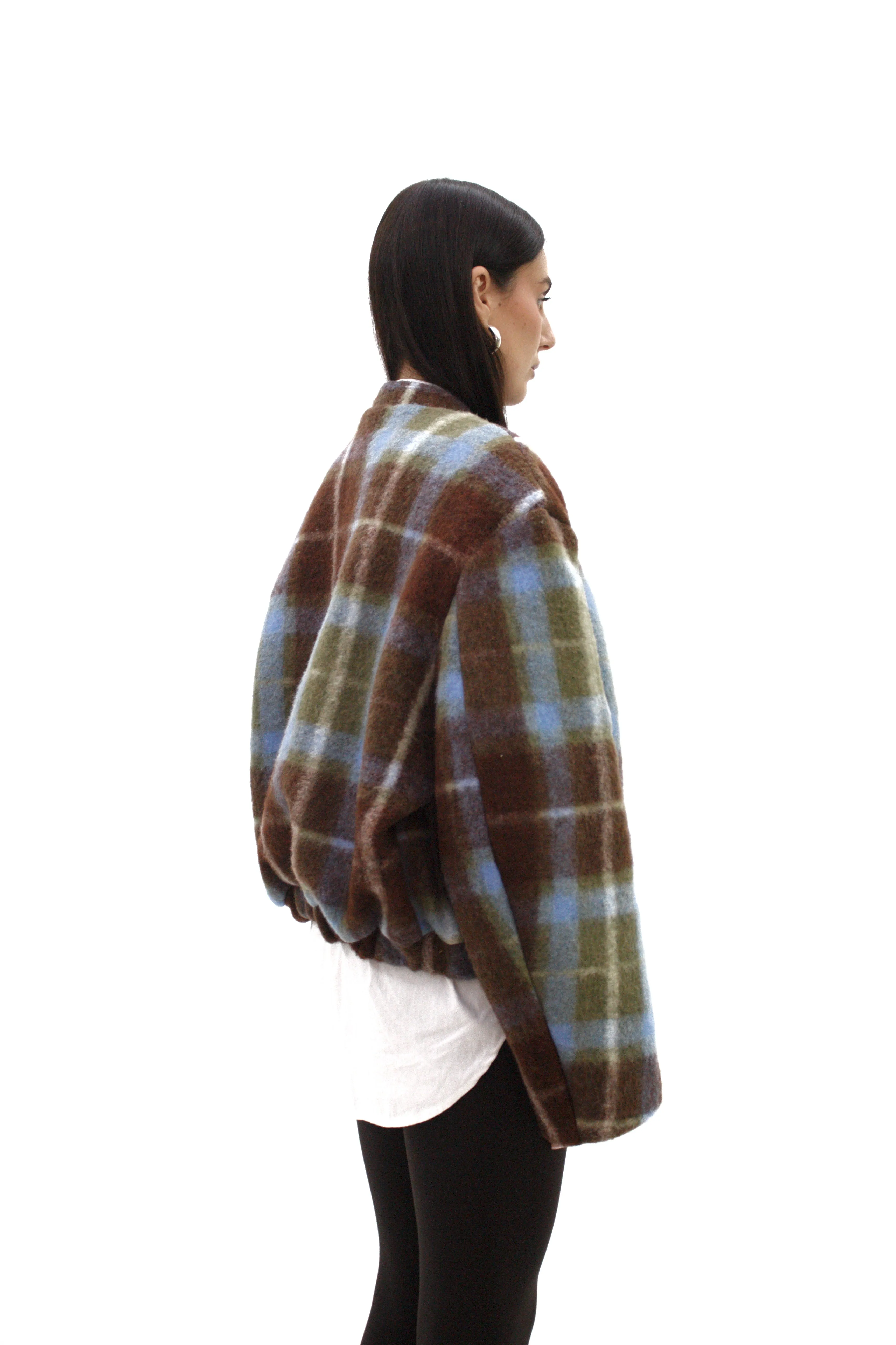 Bomber in lana cotta fantasia check sold by Apartamento product image thumbnail 4