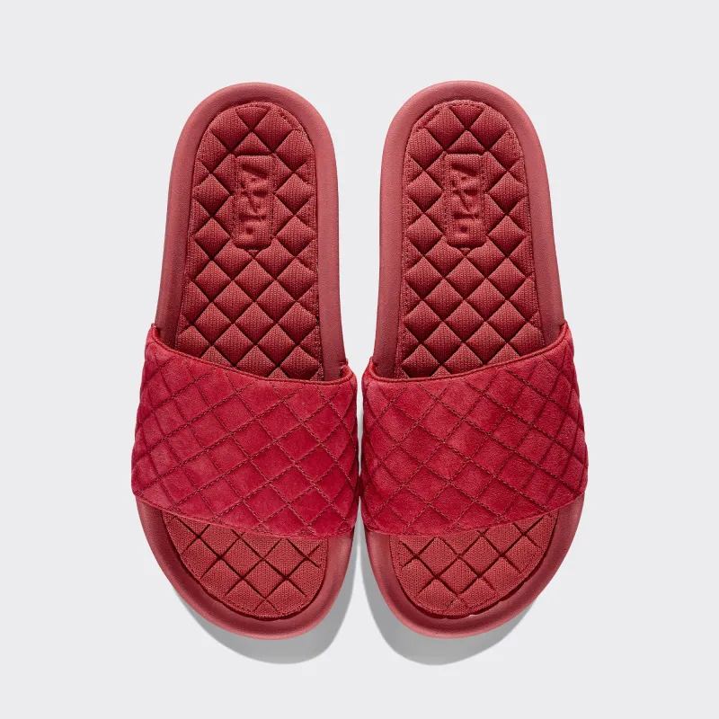 Men's Suede Lusso Slide Crimson sold by Athletic Propulsion Labs