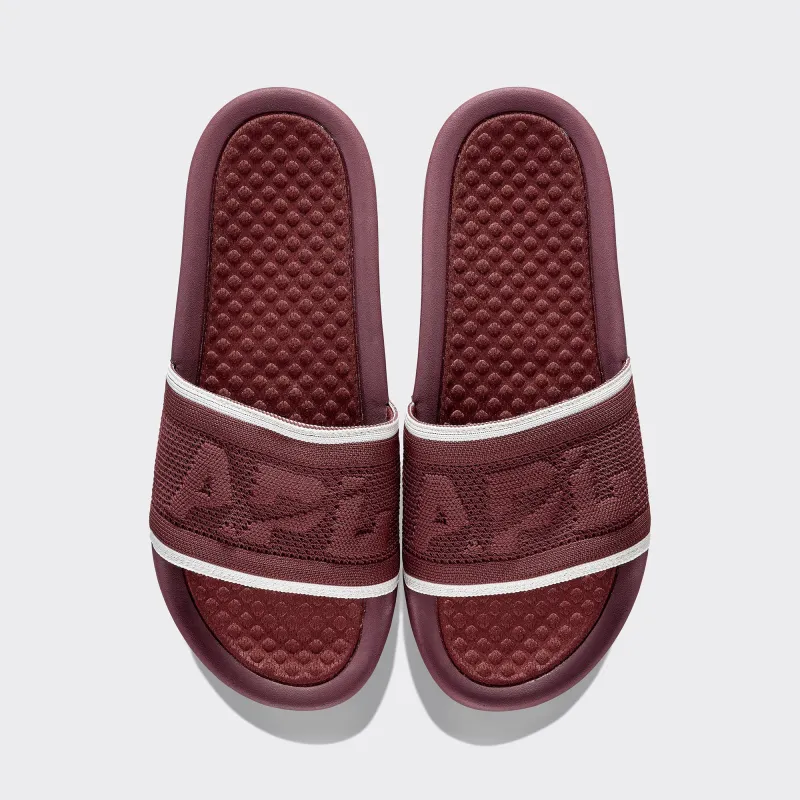 Women's Big Logo TechLoom Slide Burgundy / Ivory sold by APL