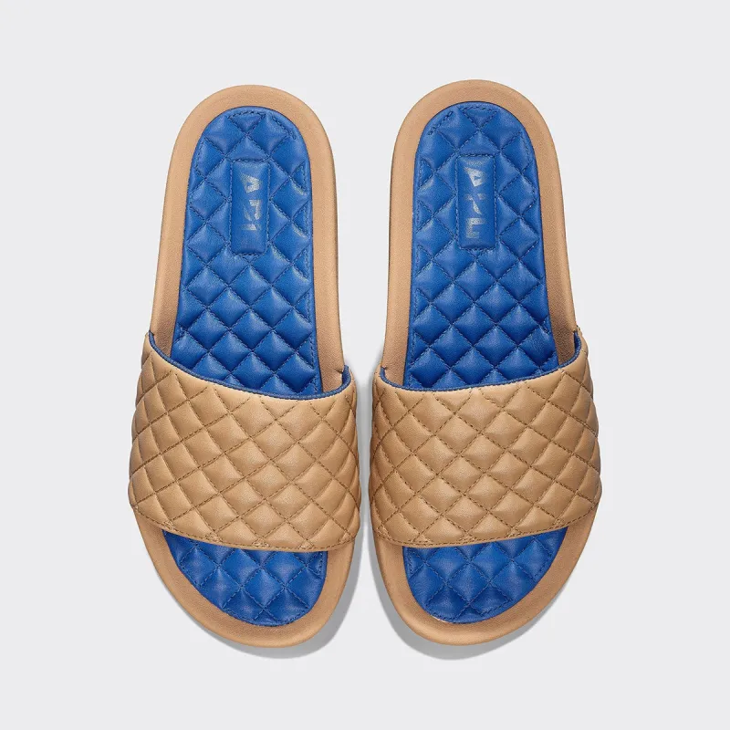 Women's Lusso Slide Tan / Cobalt sold by APL