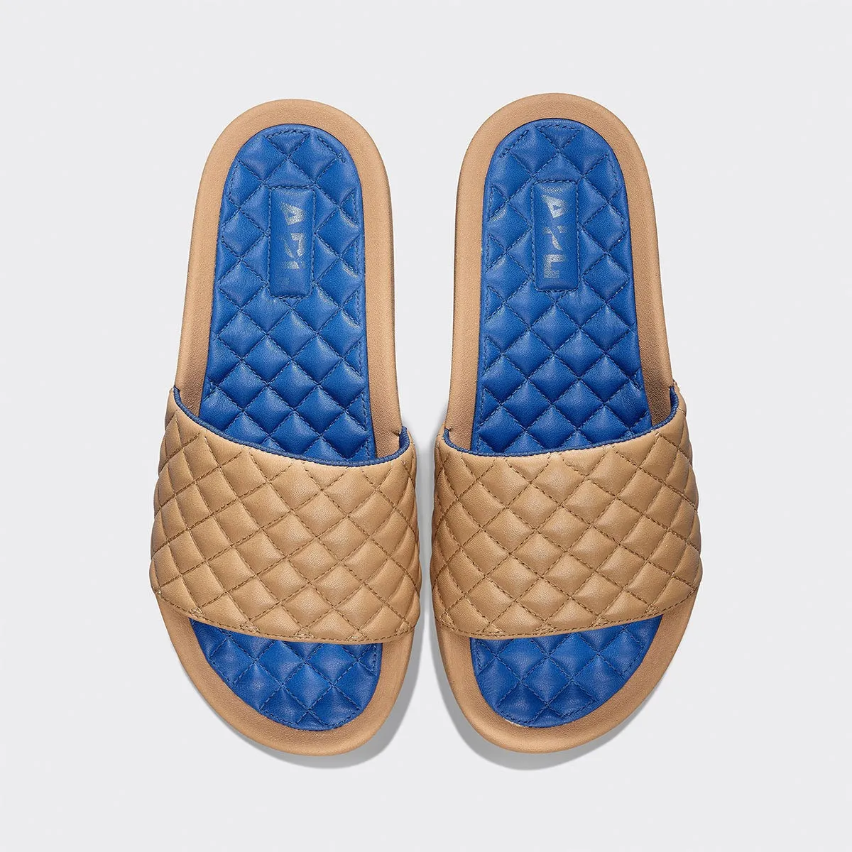 Women's Lusso Slide Tan / Cobalt sold by APL