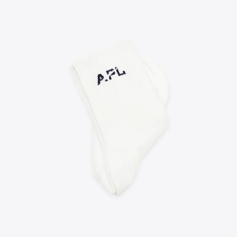 APL Lux Logo Socks White / Navy made by APL