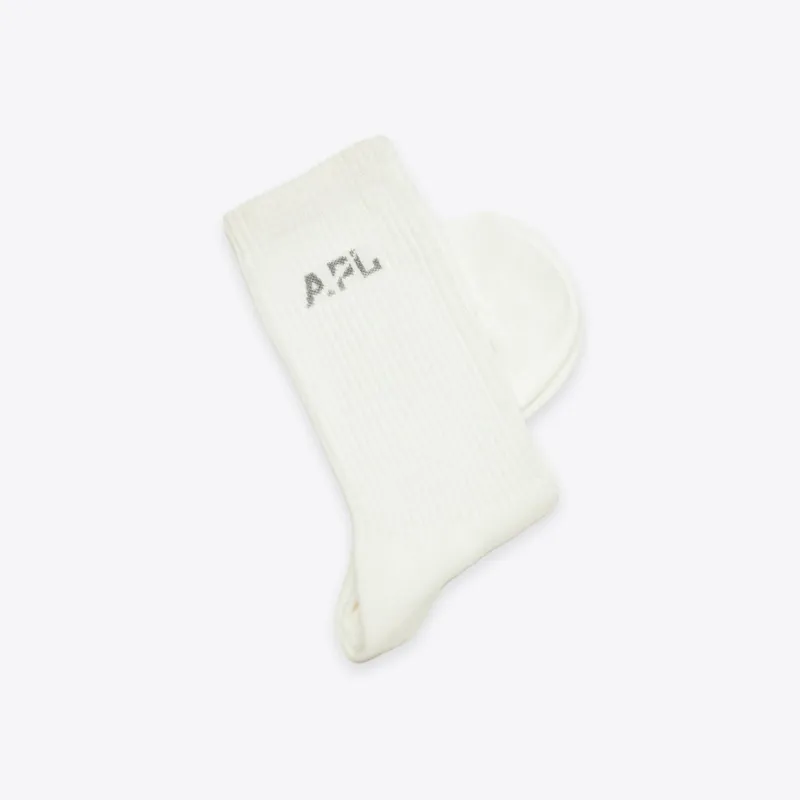 APL Lux Logo Socks Ivory / Cement sold by APL