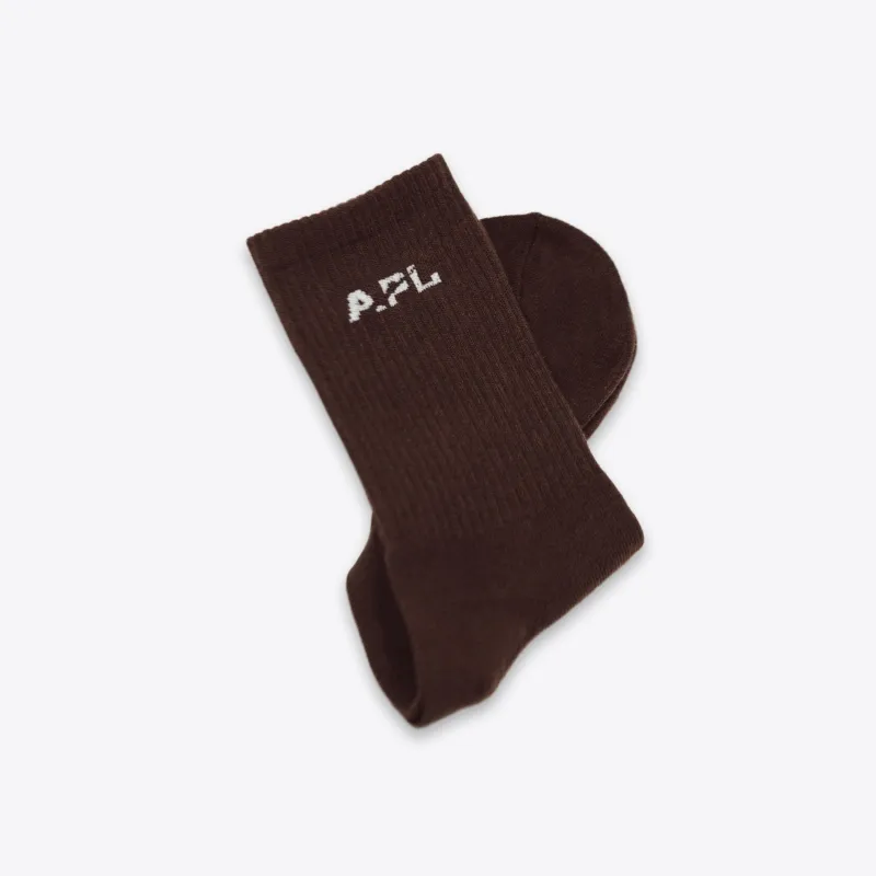 APL Lux Logo Socks Chocolate / White made by APL