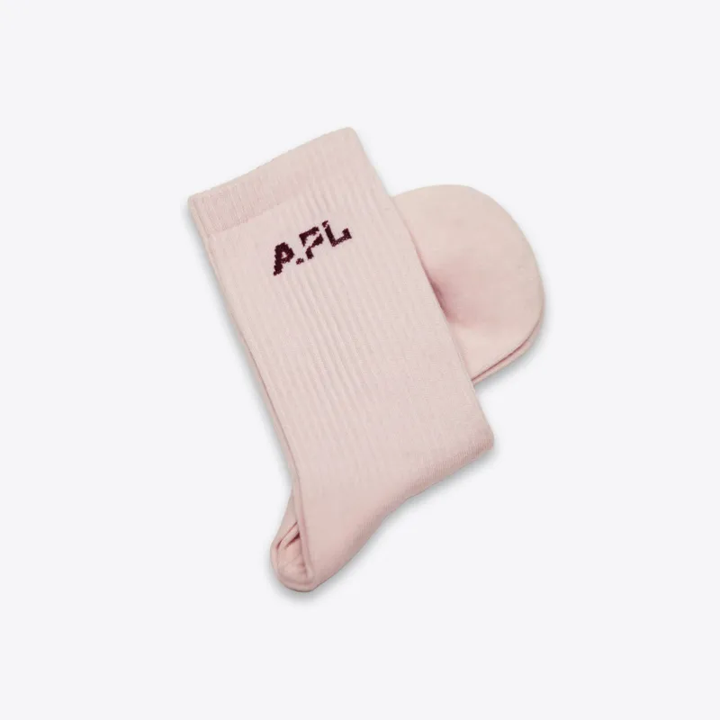 APL Lux Logo Socks Bleached Pink / Burgundy sold by APL