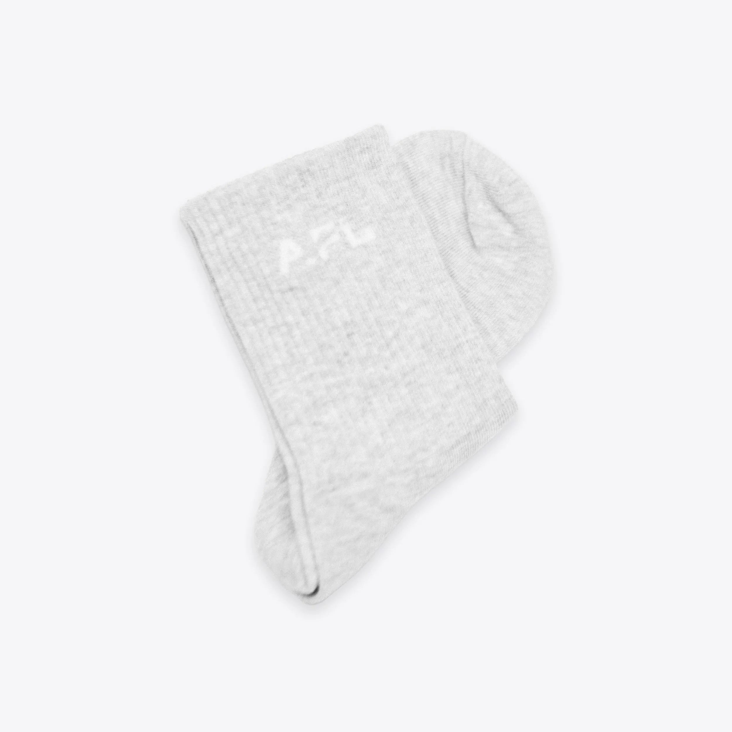APL Lux Logo Socks Heather Grey / Ivory sold by APL