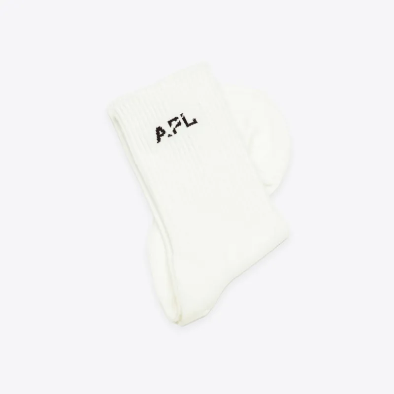 APL Lux Logo Socks Ivory / Black sold by APL