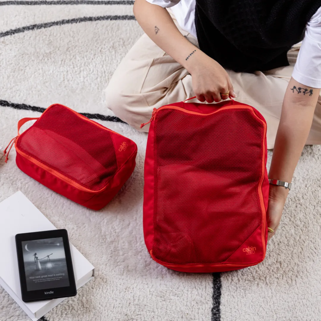 Classic Packing Cubes Set - Fiesta Red sold by Cabin Zero product image thumbnail 2