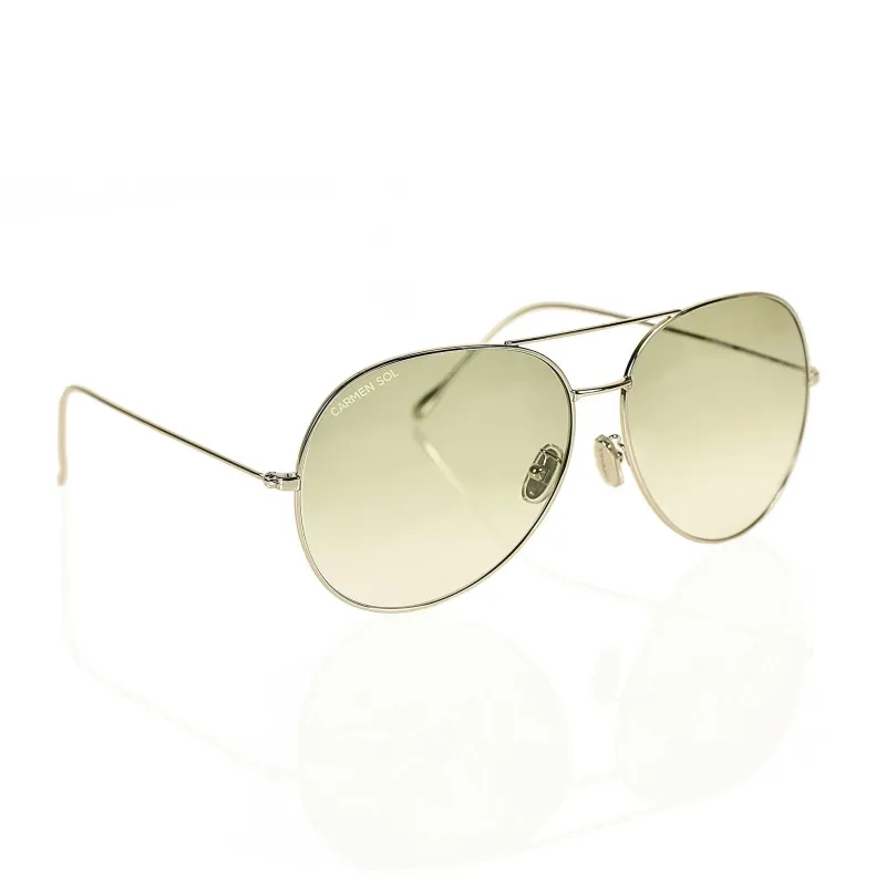 Silver Aviator sunglasses made by Carmen Sol