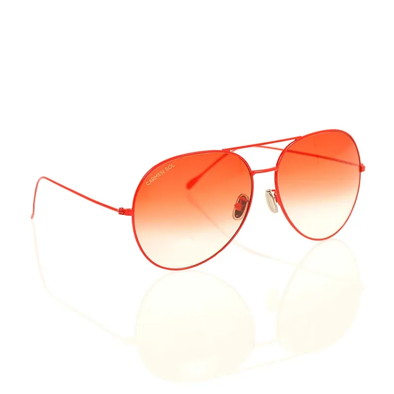 Red Aviator sunglasses made by Carmen Sol